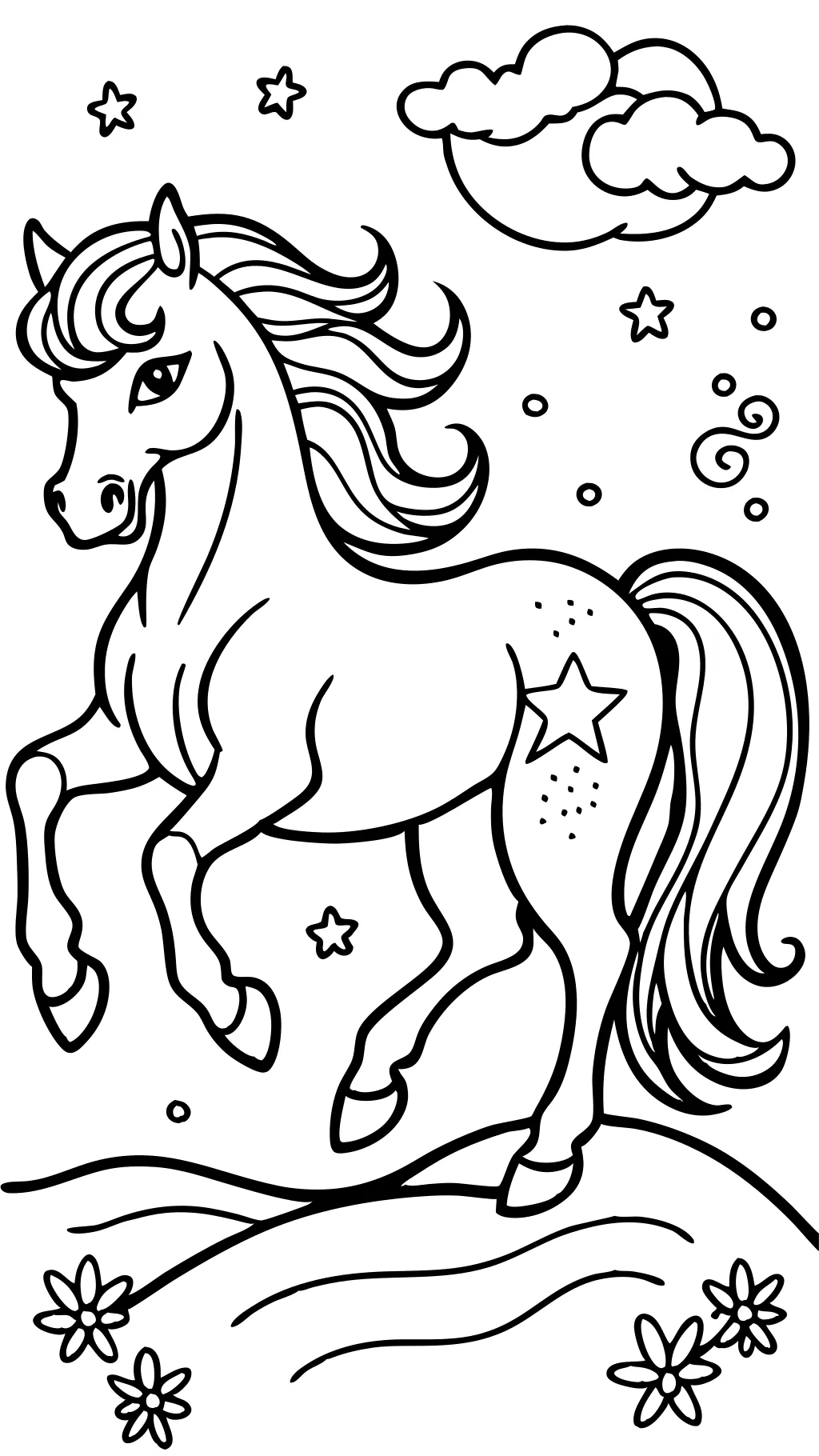 coloriage de cheval spirituel